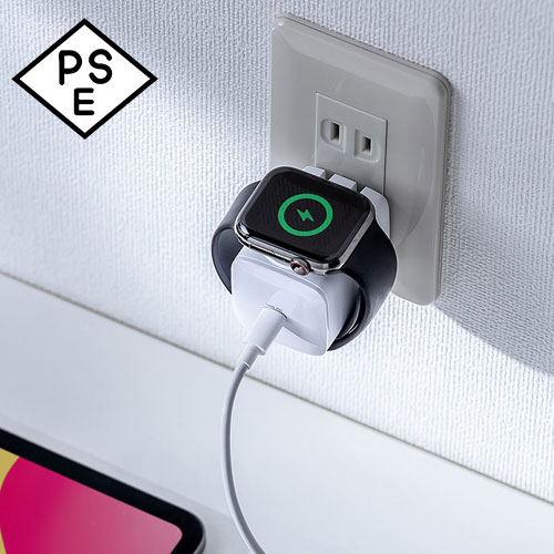 サンワサプライ USB-C充電器 Apple Watch充電器 PD 30W USB-C 1ポート 急速充電 iPhone iPad Made for Apple Watch認証品 PSE
