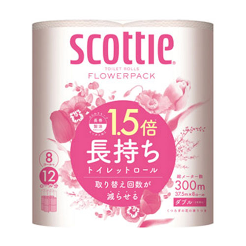 スコッティ　フラワーパック1.5倍長持ち8ロール(ダブル)