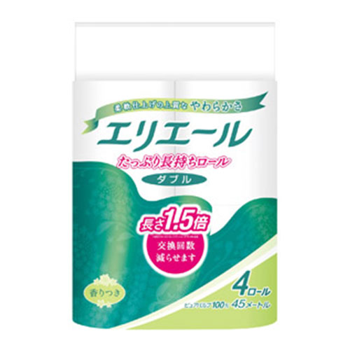エリエール長さ1.5倍トイレットティシューコンパクト4ロールダブル