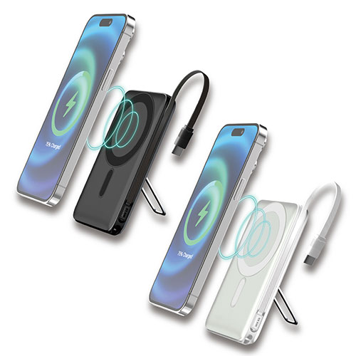 エアージェイ 準個体安全モバイルバッテリー10000mA マグセーフ、スタンド、インジケータ付