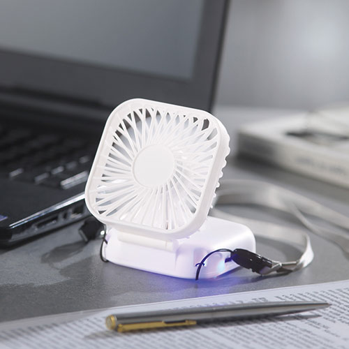 充電式3WAY折りたたみハンディファン(ネックストラップ付き)