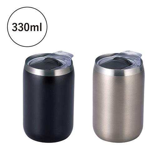 スライド式蓋付き真空二重構造ステンレスタンブラー