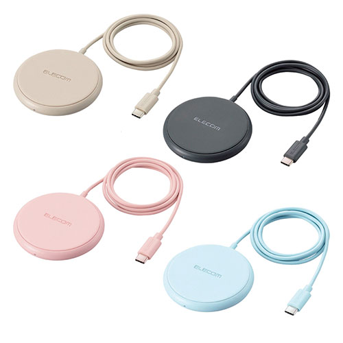 エレコム・ケーブル一体型ワイヤレス充電器W-QA25