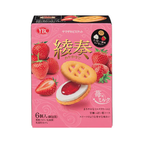 YBC 綾奏 苺×ミルクビスケット6個入　※税率8％