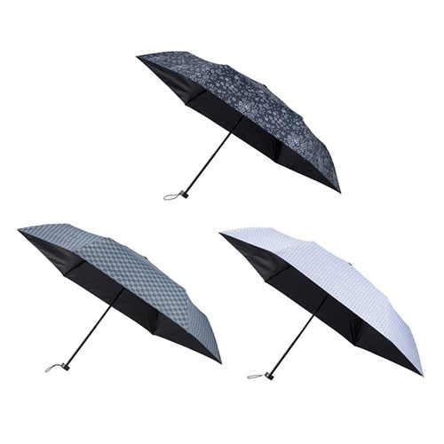 モノクロ和柄 晴雨兼用折りたたみ傘