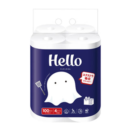 ハロー キッチンタオル100カット(4ロール)