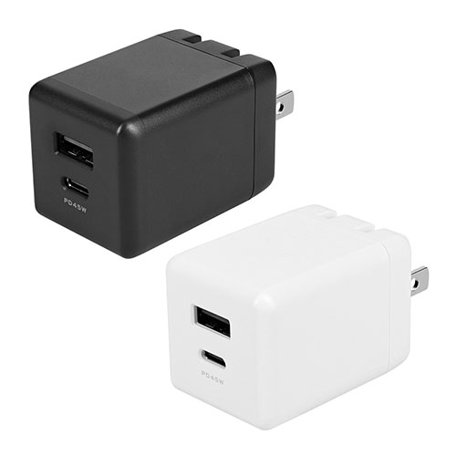 オウルテック 最大PD45W出力 GaN採用 USB Type-C×1 USB Type-A×1 AC充電器