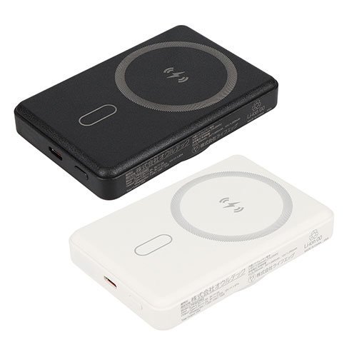 オウルテック デジタル残量表示&マグネットワイヤレス充電対応 長寿命 5000mAh準固体電池採用モバイルバッテリー