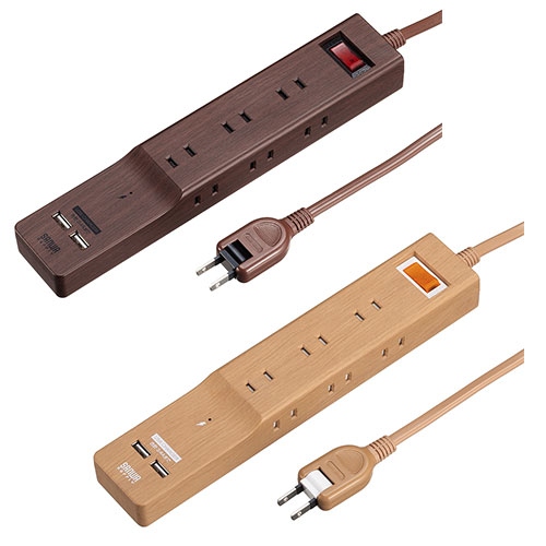 電源タップ USBポート付 iPhone/スマホ充電 9個口 2m 一括集中スイッチ 節電 雷ガード