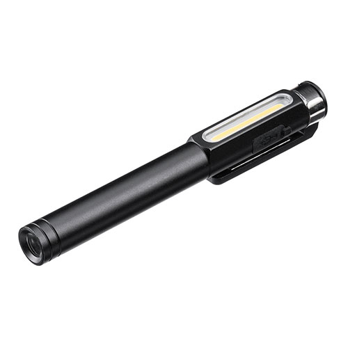 ペン型LEDライト USB充電式 LED懐中電灯 マグネット内蔵クリップ 防水規格IP54 最大300ルーメン