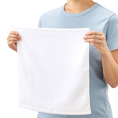 プリントしやすいコットンシャーリングループ付タオル