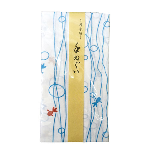 小紋手拭い 水流金魚