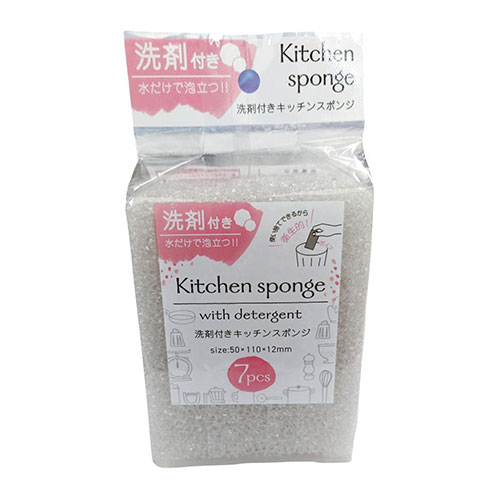 洗剤付きキッチンスポンジ7枚組
