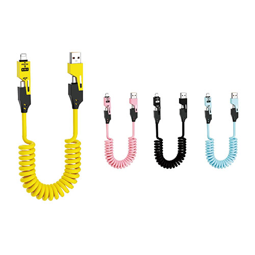 4in1 スプリング充電ケーブル1個